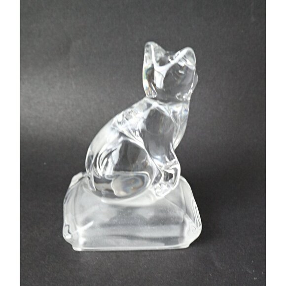 Cristal d' Arques Crystal Cat Figurine Made in France Paperweight - Picture 4 of 6